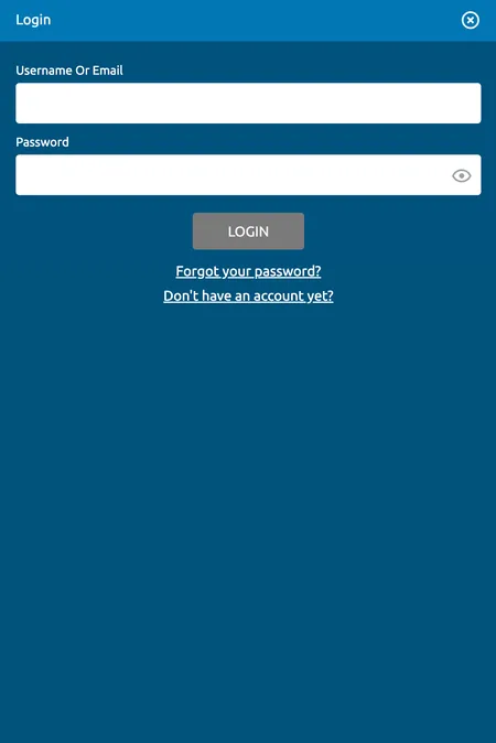 EU Casino login form on screen